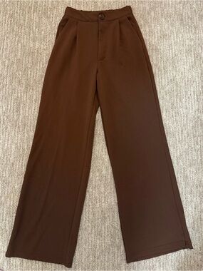 Wide Leg Trousers| Dress Pants| High Waist| Brown